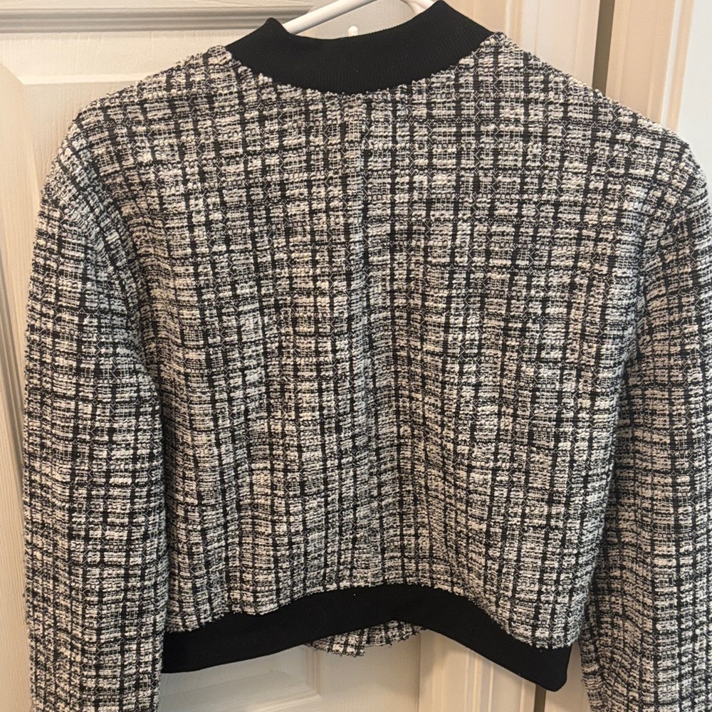 Madden NYC Black and White Checkered Bomber Jacket - Picture 11 of 11